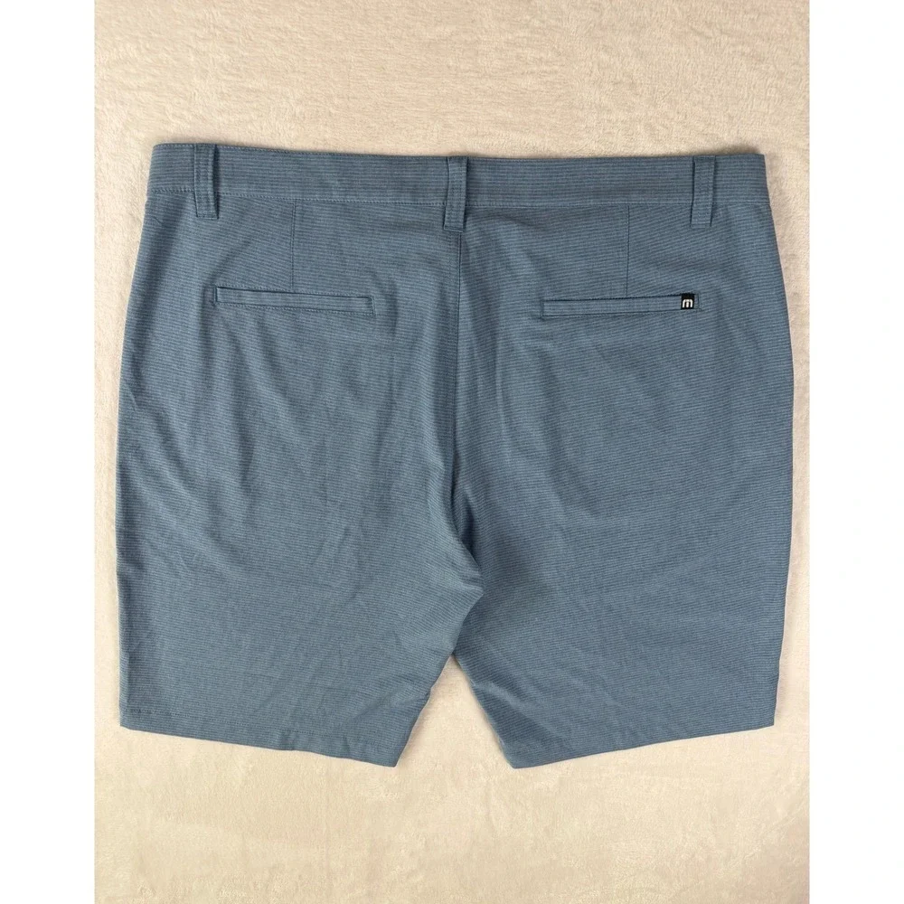 Travis Mathew Beck Golf Shorts Performance Stretch Poly Blend Blue Men's Size 40